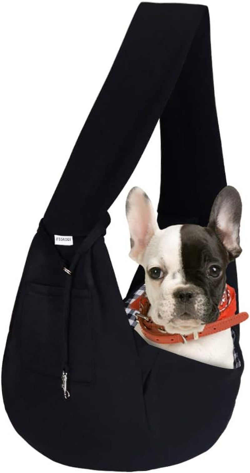 Small Pet Sling Carrier-Hands Free Reversible Pet Papoose Bag Tote Bag with a Pocket Safety Belt Dog Cat for Outdoor Travel Rose Red