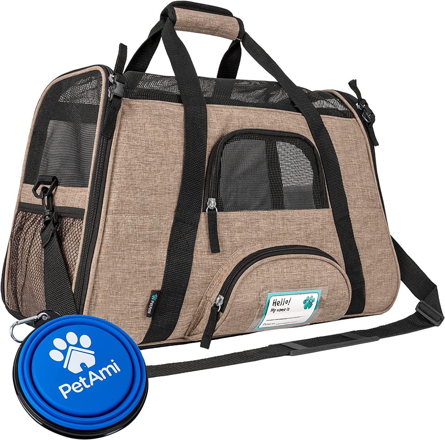 Airline Approved Pet Carrier for Cat, Soft Sided Dog Carrier for Small Dog, Cat Travel Supplies Accessories for Indoor Cat, Ventilated Pet Carrying Bag Medium Kitten Puppy