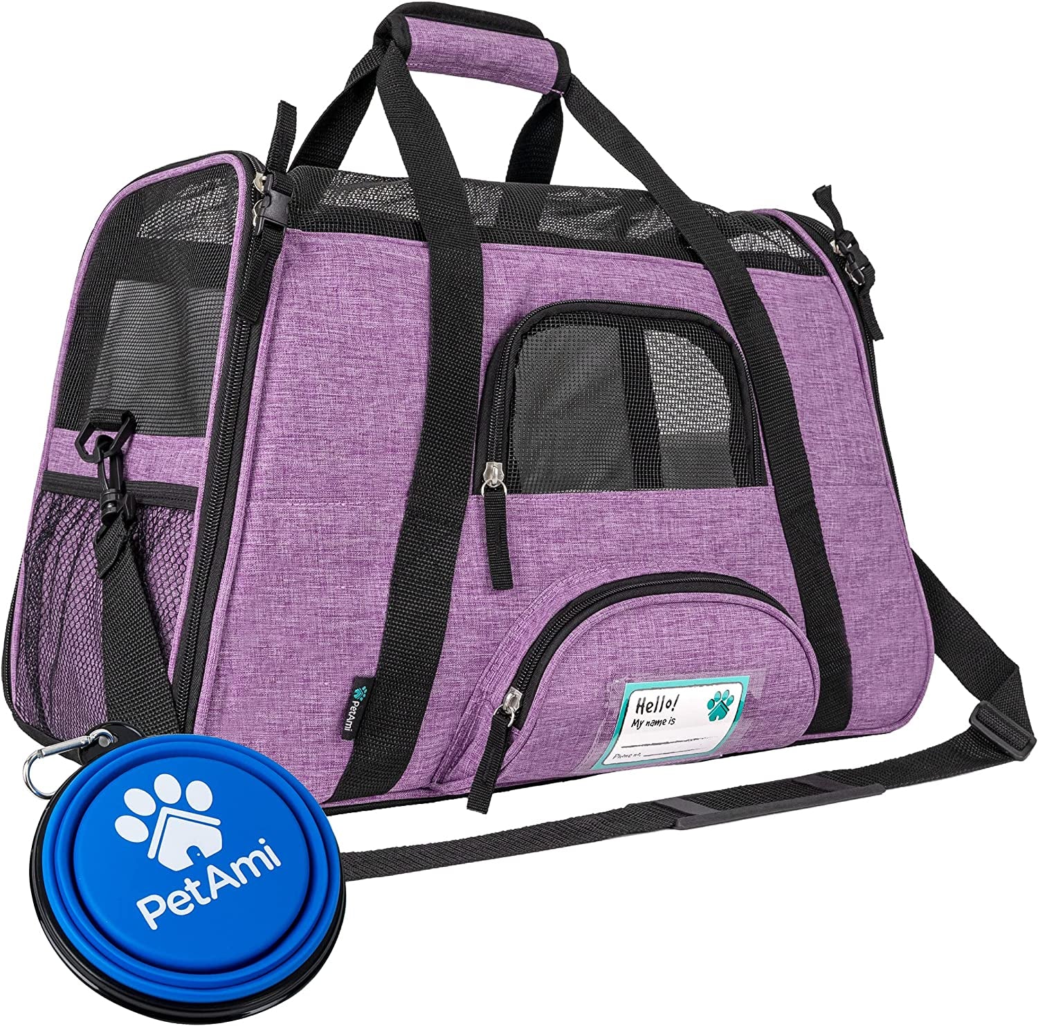 Airline Approved Pet Carrier for Cat, Soft Sided Dog Carrier for Small Dog, Cat Travel Supplies Accessories for Indoor Cat, Ventilated Pet Carrying Bag Medium Kitten Puppy