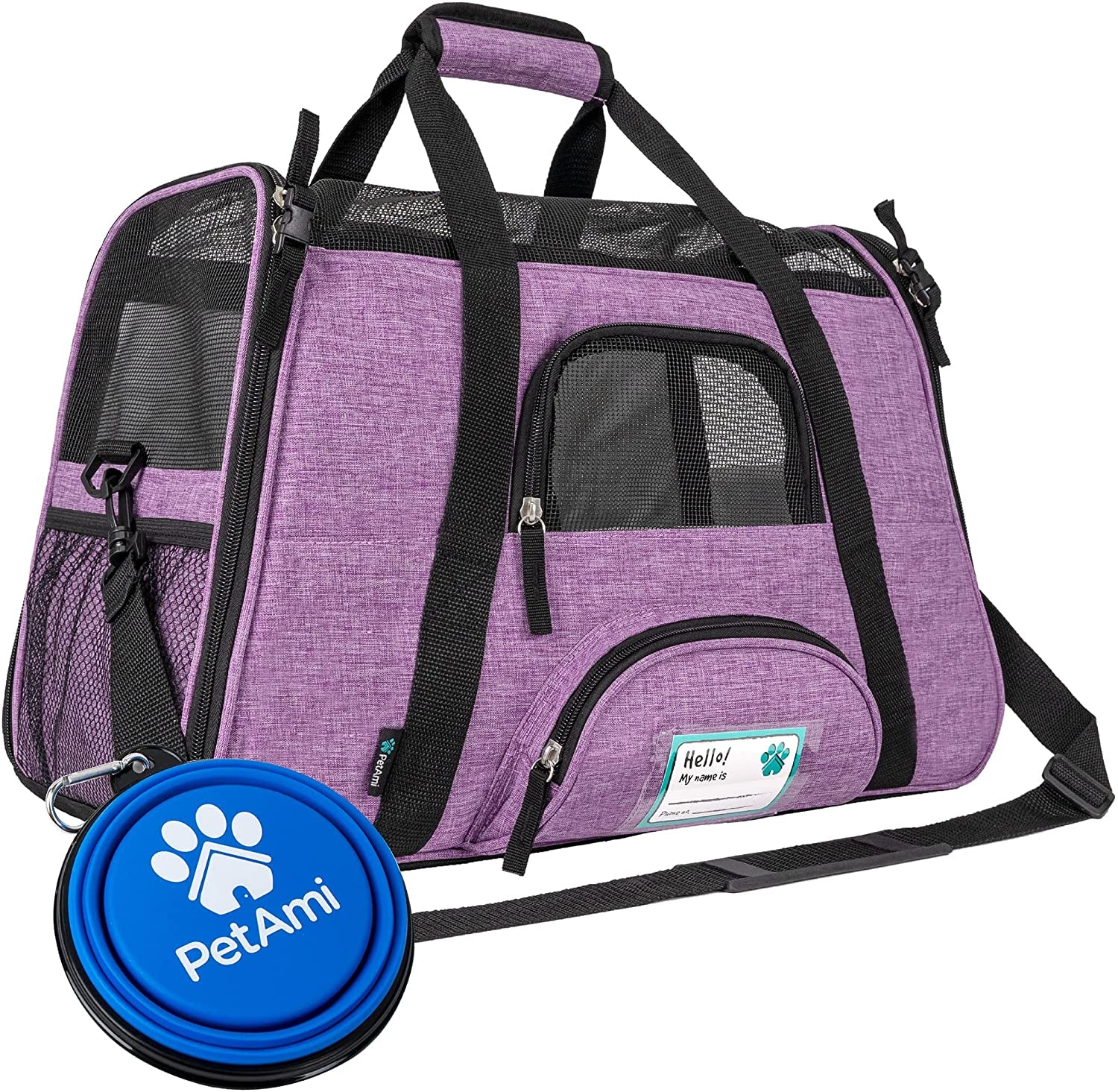 Airline Approved Pet Carrier for Cat, Soft Sided Dog Carrier for Small Dog, Cat Travel Supplies Accessories for Indoor Cat, Ventilated Pet Carrying Bag Medium Kitten Puppy