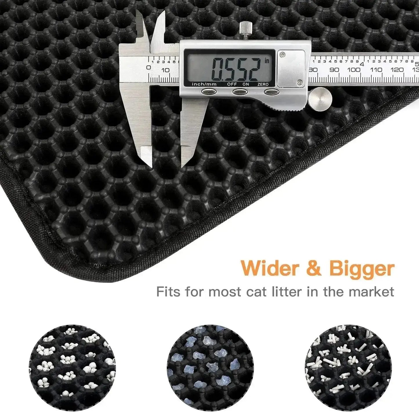 Conlun Cat Litter Mat Cat Litter Trapping Mat, Honeycomb Double Layer Design, Urine and Water Proof Material, Scatter Control, Less Waste,Easier to Clean,Washable