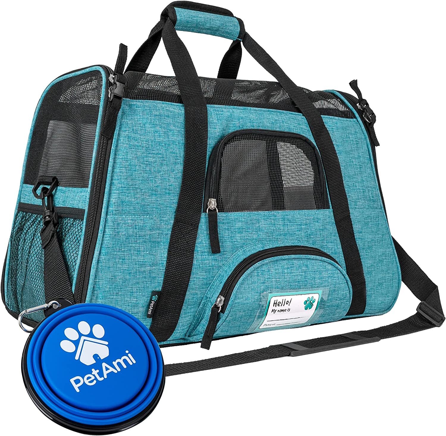 Airline Approved Pet Carrier for Cat, Soft Sided Dog Carrier for Small Dog, Cat Travel Supplies Accessories for Indoor Cat, Ventilated Pet Carrying Bag Medium Kitten Puppy