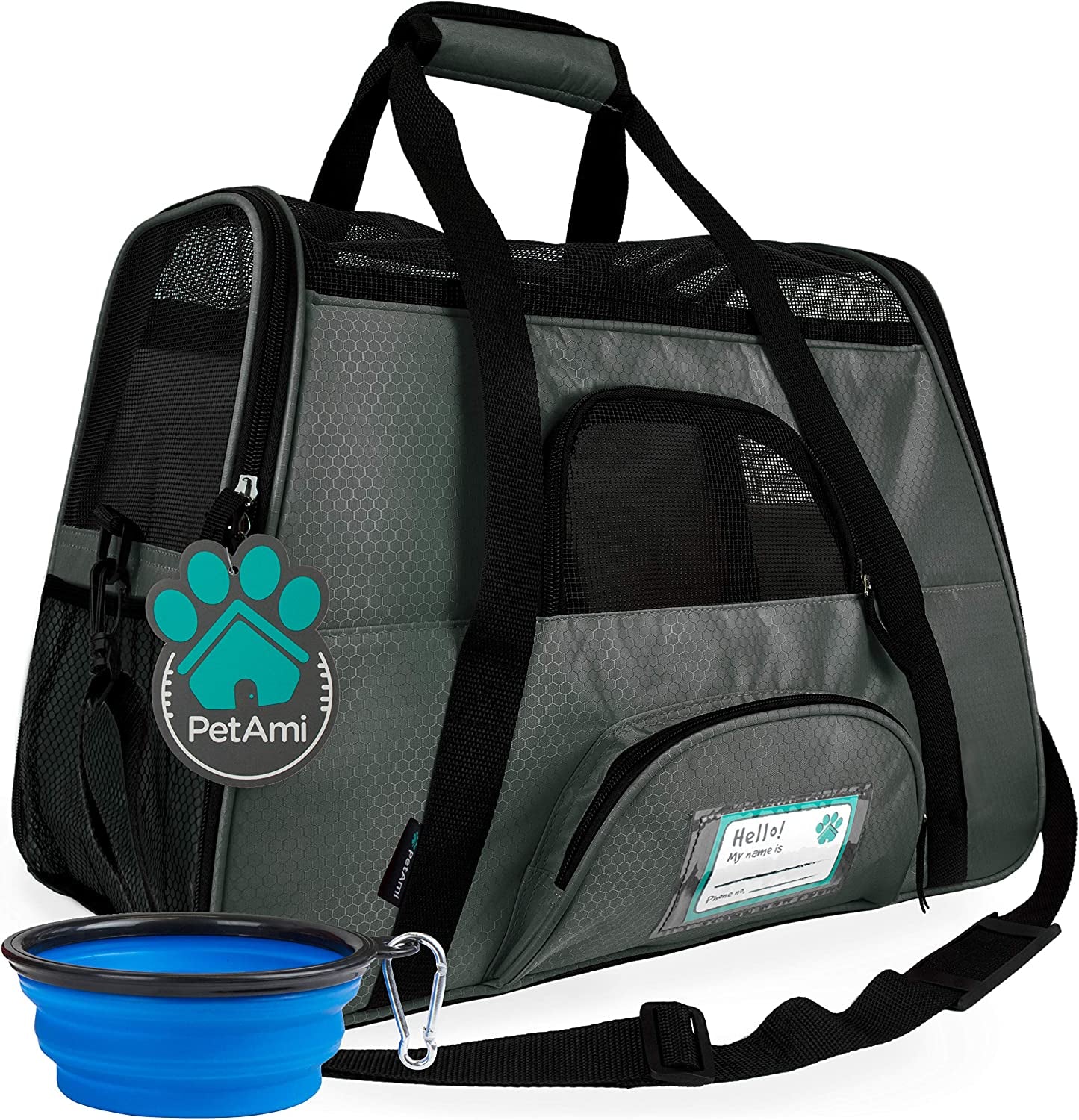 Airline Approved Pet Carrier for Cat, Soft Sided Dog Carrier for Small Dog, Cat Travel Supplies Accessories for Indoor Cat, Ventilated Pet Carrying Bag Medium Kitten Puppy