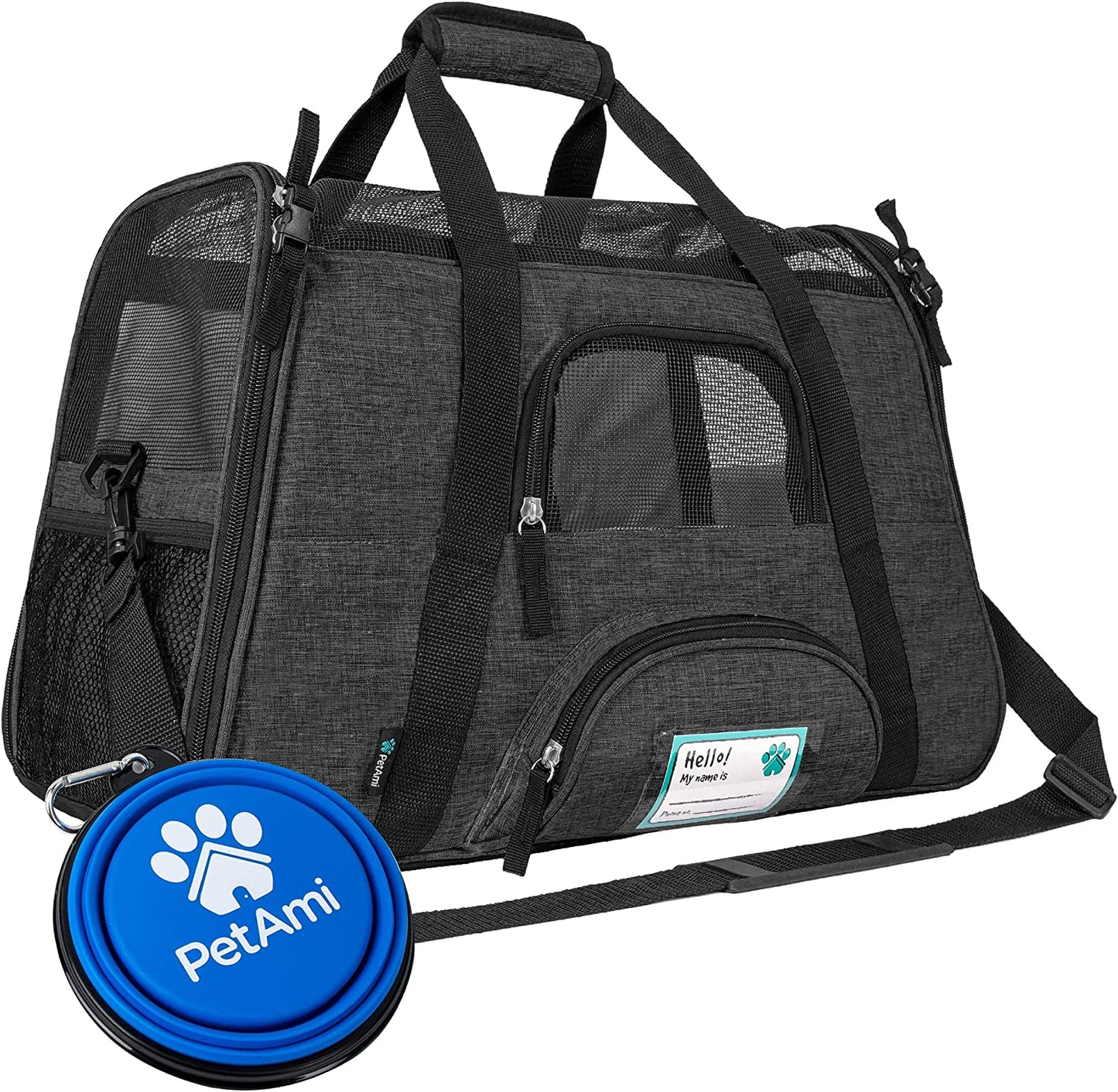 Airline Approved Pet Carrier for Cat, Soft Sided Dog Carrier for Small Dog, Cat Travel Supplies Accessories for Indoor Cat, Ventilated Pet Carrying Bag Medium Kitten Puppy