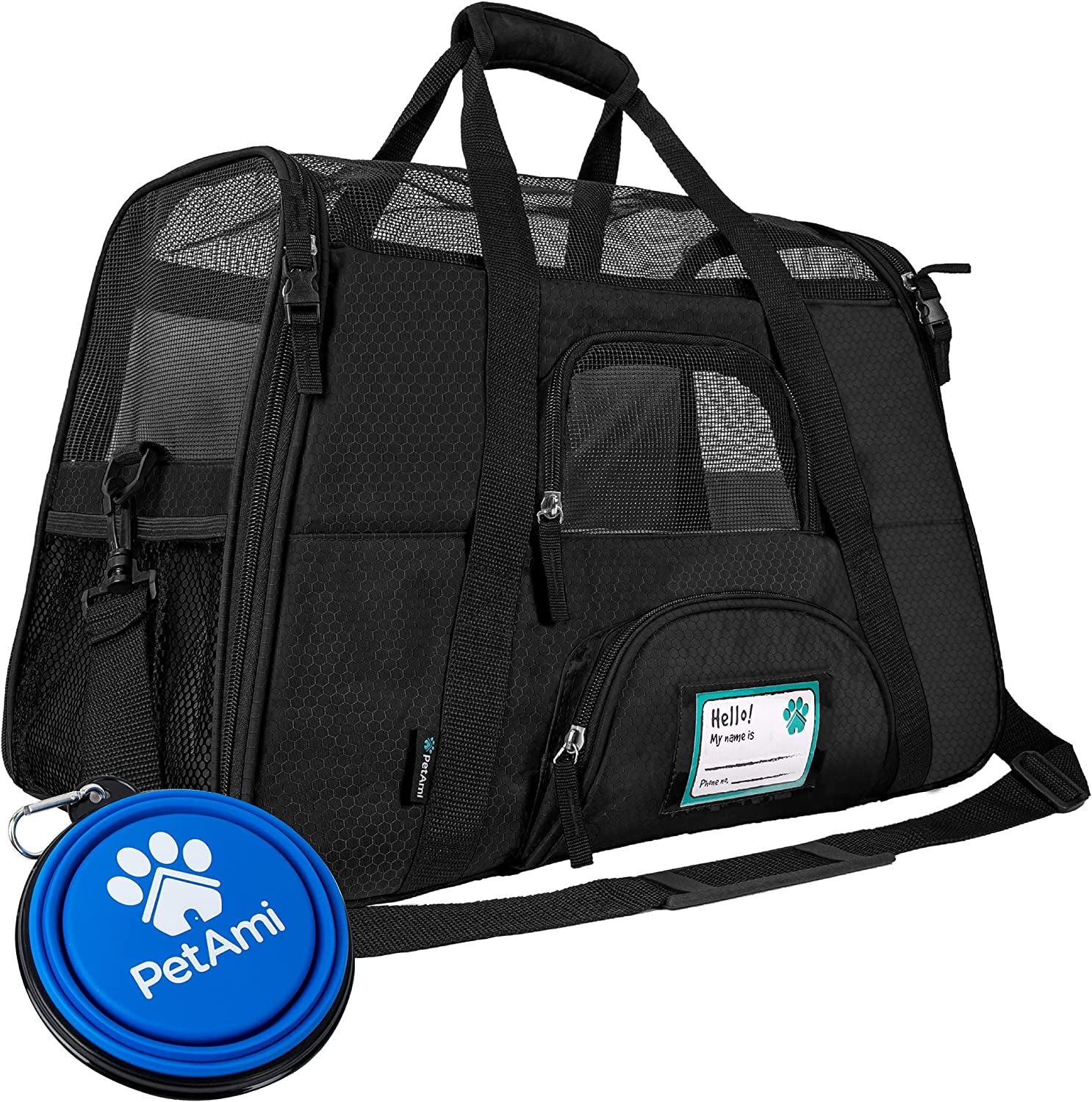 Airline Approved Pet Carrier for Cat, Soft Sided Dog Carrier for Small Dog, Cat Travel Supplies Accessories for Indoor Cat, Ventilated Pet Carrying Bag Medium Kitten Puppy