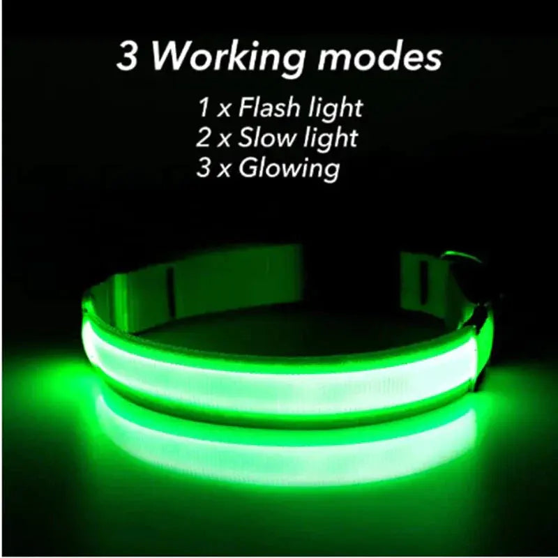 💡🐾 LED Adjustable Dog Collar | Blinking & Flashing Light | Glow Pets Safety | Waterproof 🌧️