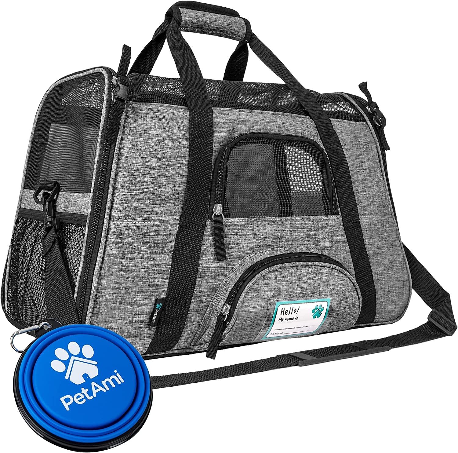 Airline Approved Pet Carrier for Cat, Soft Sided Dog Carrier for Small Dog, Cat Travel Supplies Accessories for Indoor Cat, Ventilated Pet Carrying Bag Medium Kitten Puppy