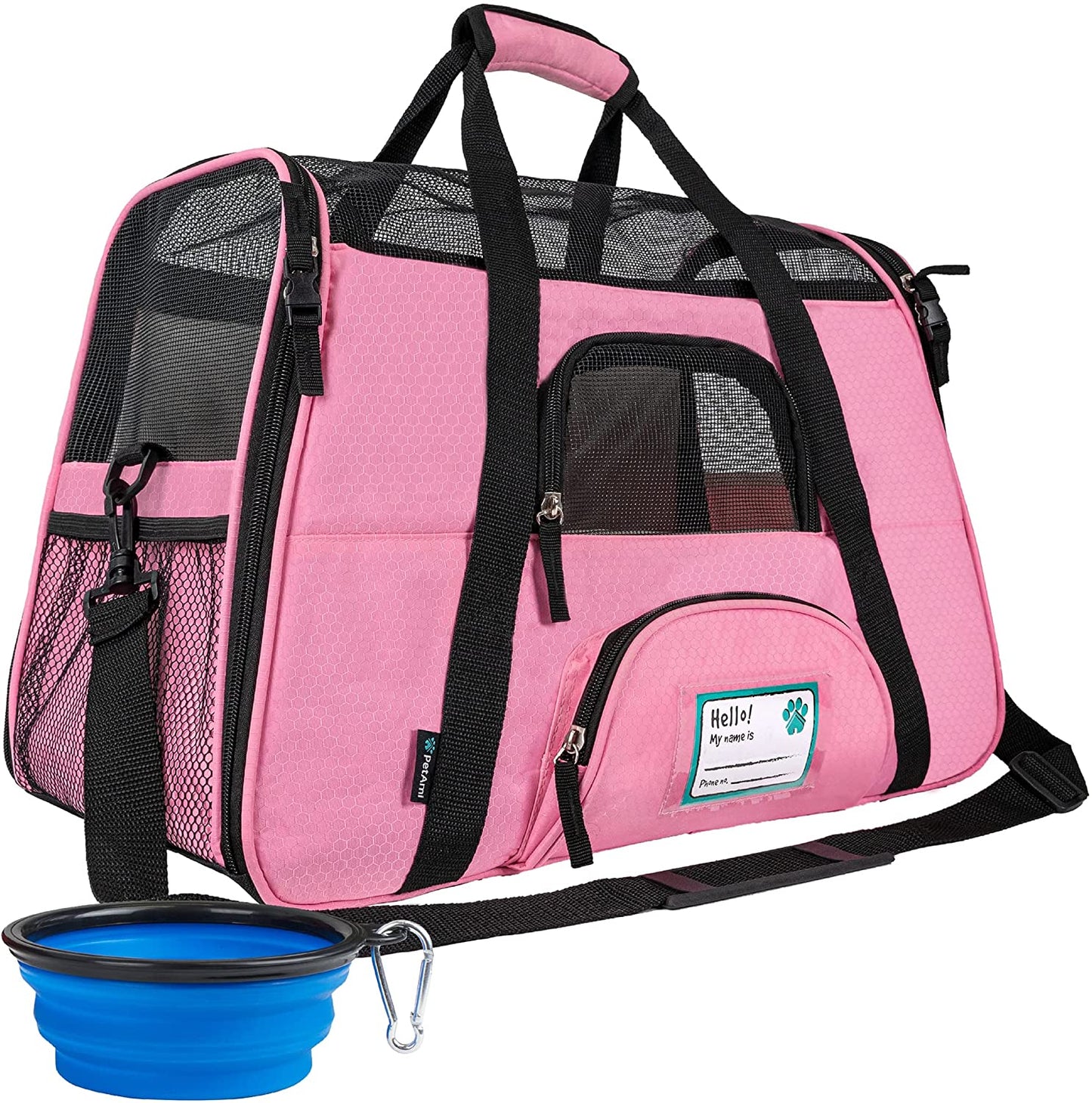 Airline Approved Pet Carrier for Cat, Soft Sided Dog Carrier for Small Dog, Cat Travel Supplies Accessories for Indoor Cat, Ventilated Pet Carrying Bag Medium Kitten Puppy