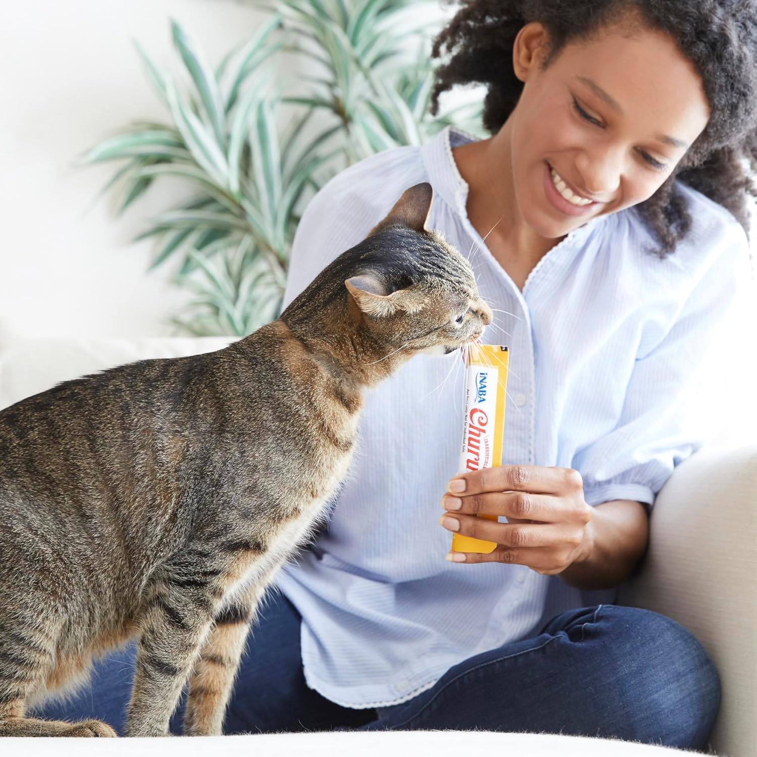 Delicious Churu Cat Treats - Lickable, Creamy Purée with Tuna & Chicken Flavor, Grain-Free Hydration Snack for Cats - 50 Convenient 0.5 oz Tubes!