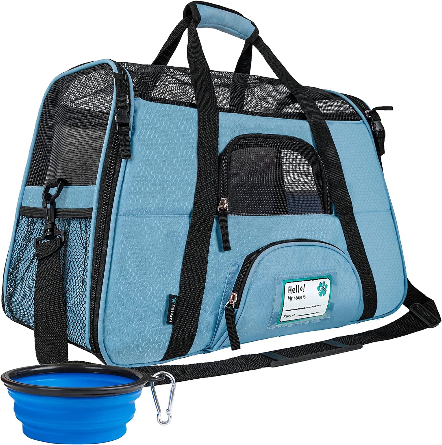 Airline Approved Pet Carrier for Cat, Soft Sided Dog Carrier for Small Dog, Cat Travel Supplies Accessories for Indoor Cat, Ventilated Pet Carrying Bag Medium Kitten Puppy