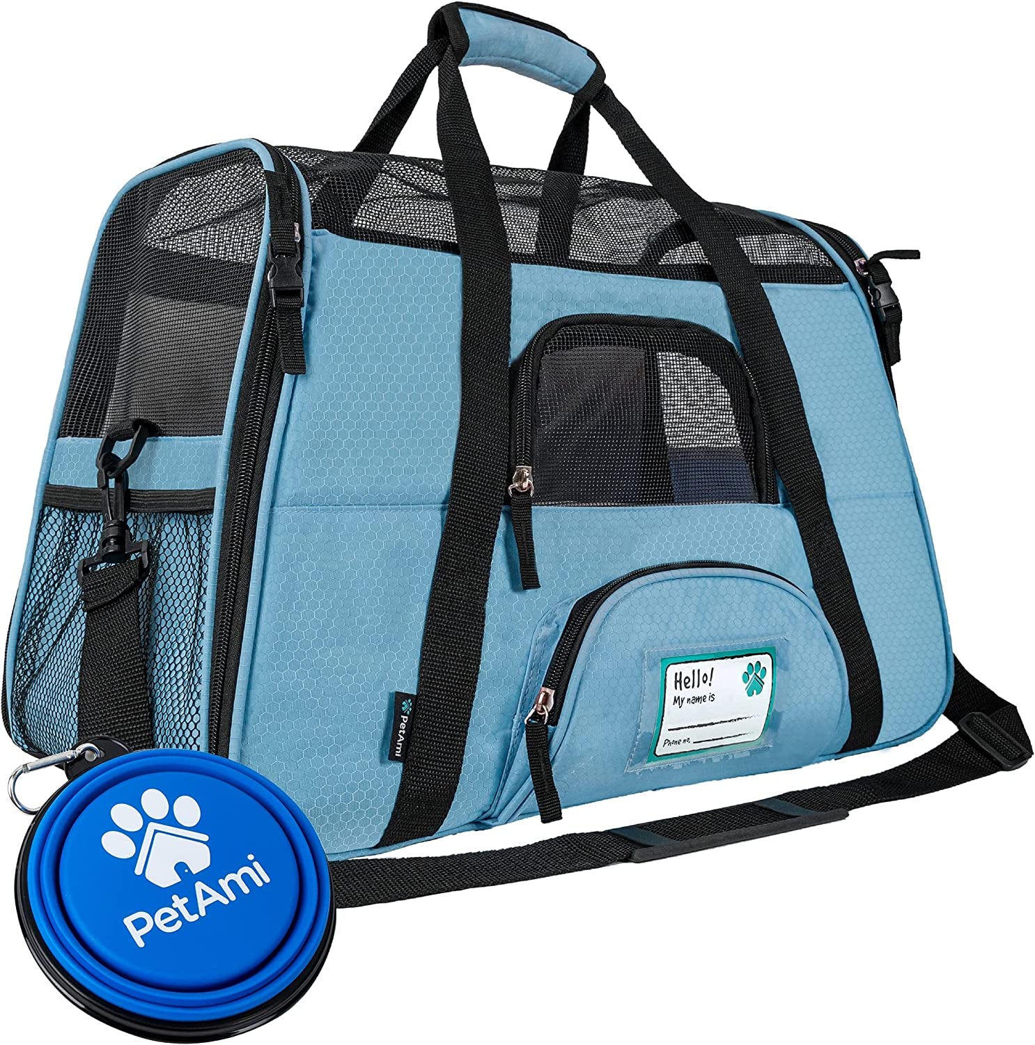 Airline Approved Pet Carrier for Cat, Soft Sided Dog Carrier for Small Dog, Cat Travel Supplies Accessories for Indoor Cat, Ventilated Pet Carrying Bag Medium Kitten Puppy
