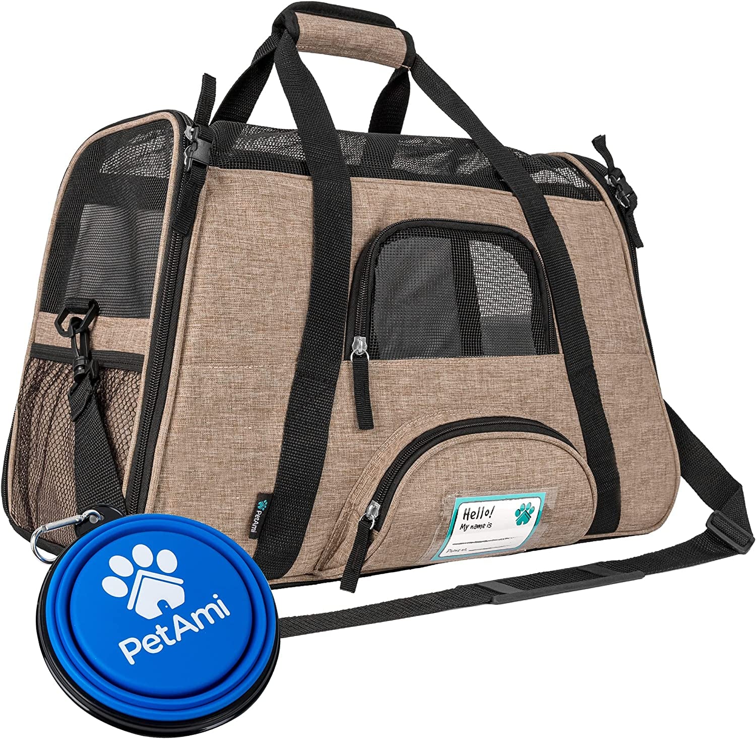 Airline Approved Pet Carrier for Cat, Soft Sided Dog Carrier for Small Dog, Cat Travel Supplies Accessories for Indoor Cat, Ventilated Pet Carrying Bag Medium Kitten Puppy