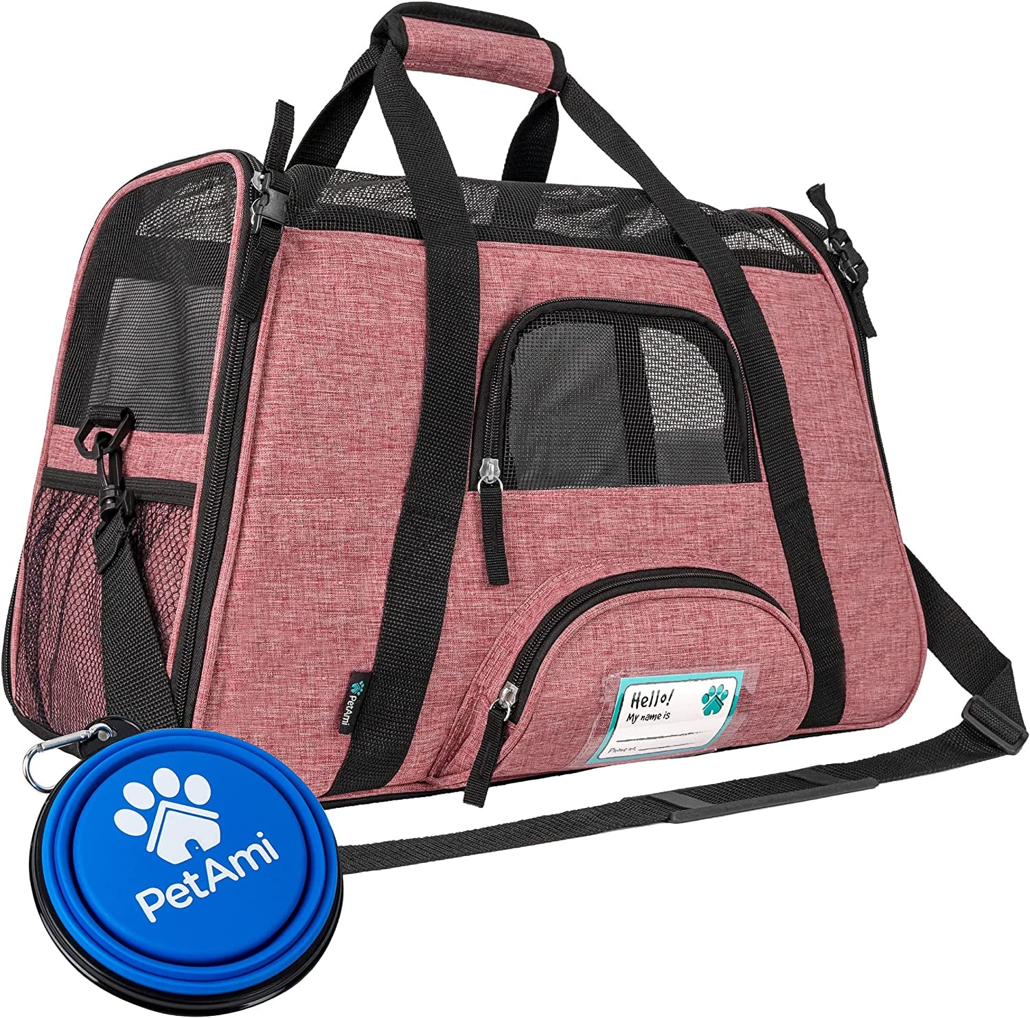 Airline Approved Pet Carrier for Cat, Soft Sided Dog Carrier for Small Dog, Cat Travel Supplies Accessories for Indoor Cat, Ventilated Pet Carrying Bag Medium Kitten Puppy