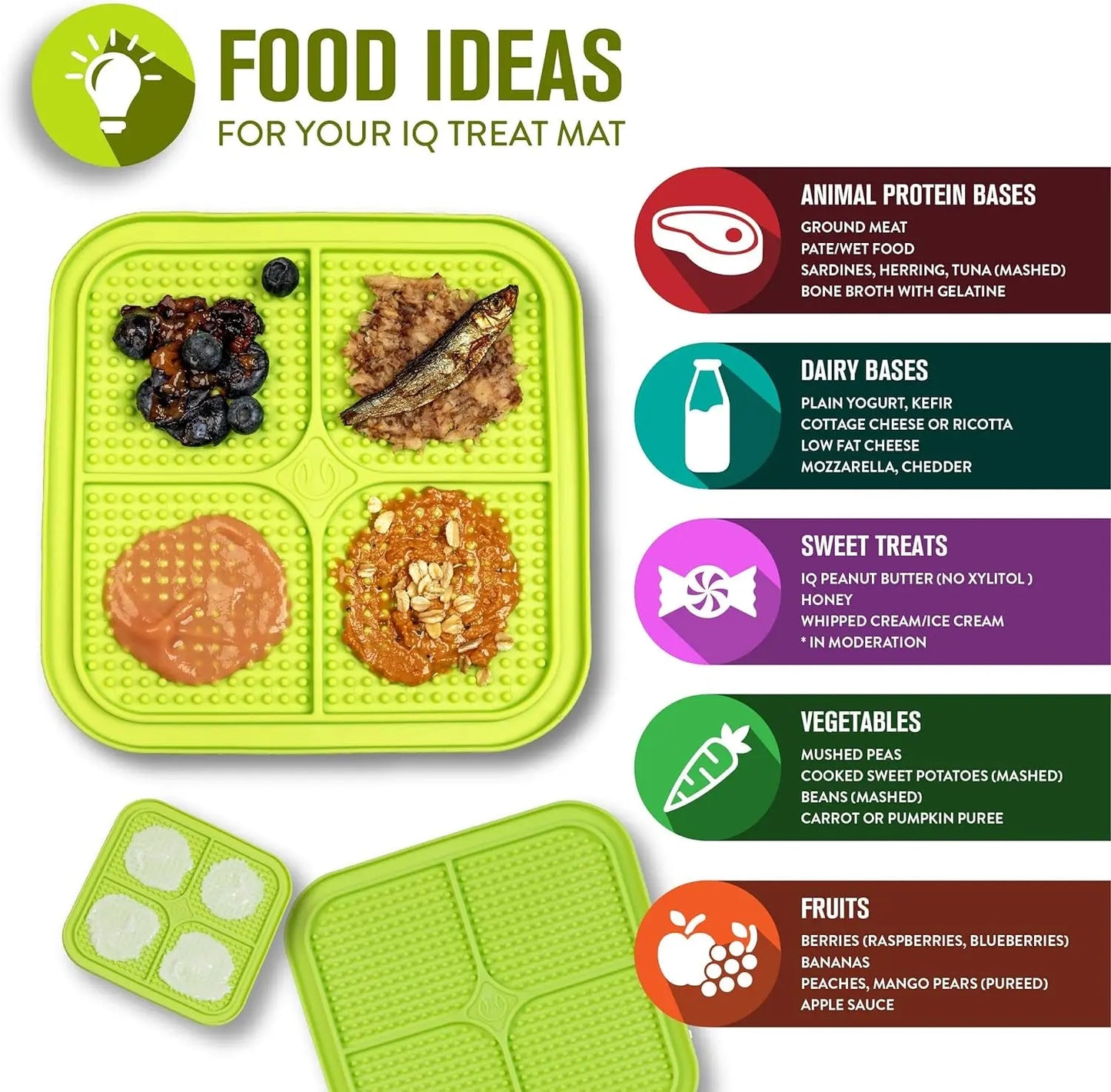 IQ Treat Lick Mat โ Slow Feeder for Dogs & Cats | Fun, Enriching Puzzle Mat for Anxiety Relief & Healthy Eating