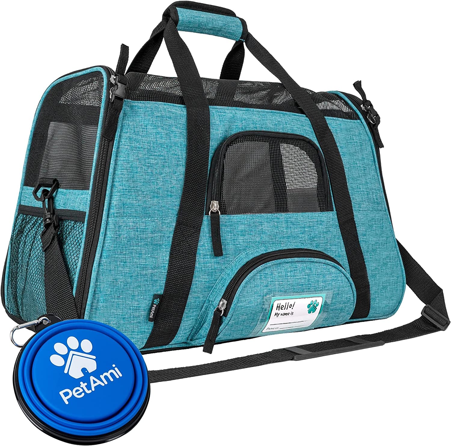 Airline Approved Pet Carrier for Cat, Soft Sided Dog Carrier for Small Dog, Cat Travel Supplies Accessories for Indoor Cat, Ventilated Pet Carrying Bag Medium Kitten Puppy