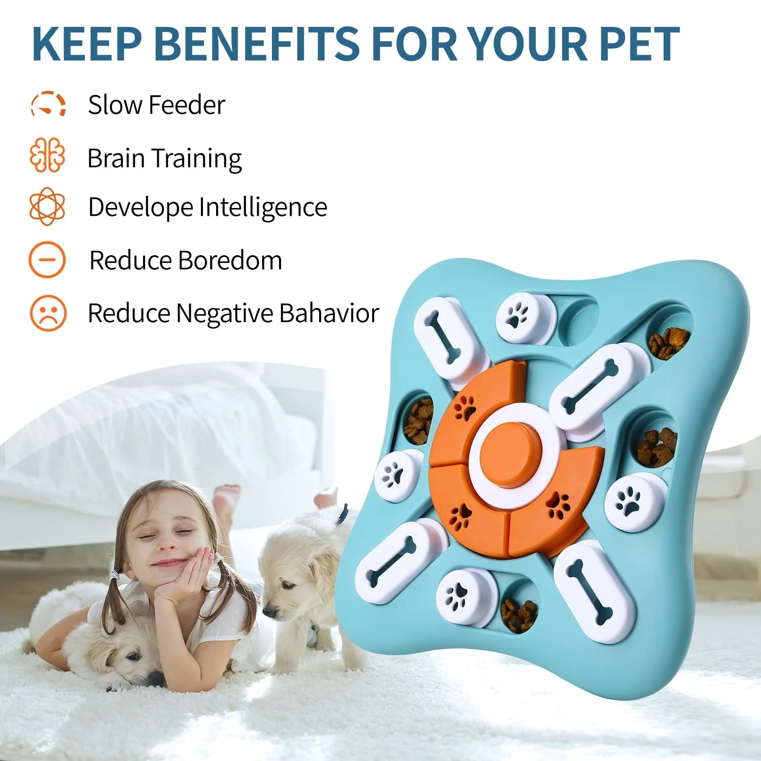 Puzzle Toys, Treat Dispensing Enrichment Toys for IQ Training and Brain Stimulation, Interactive Mentally Stimulating Toys as Gifts for Puppies, Cats, Dogs