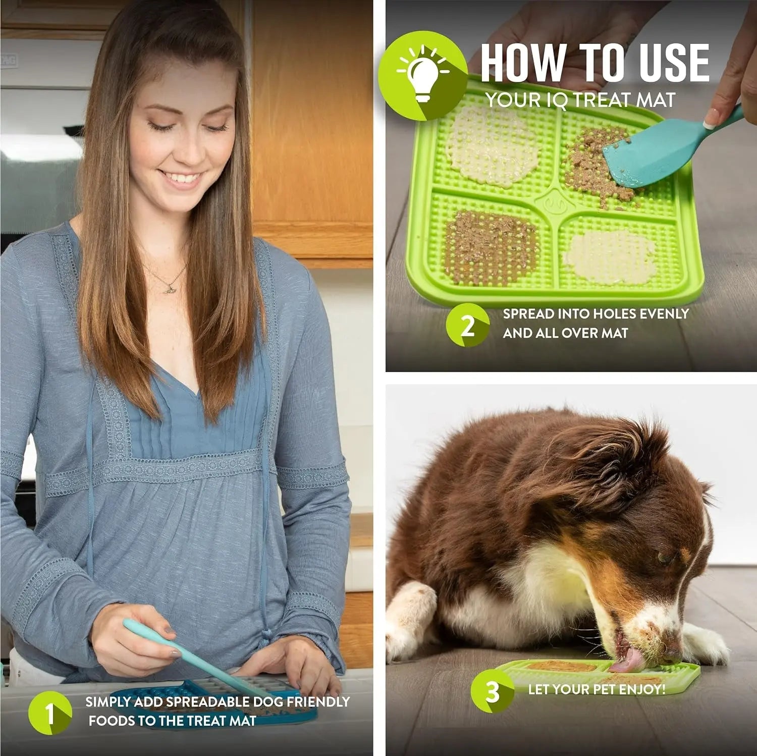 IQ Treat Lick Mat โ Slow Feeder for Dogs & Cats | Fun, Enriching Puzzle Mat for Anxiety Relief & Healthy Eating