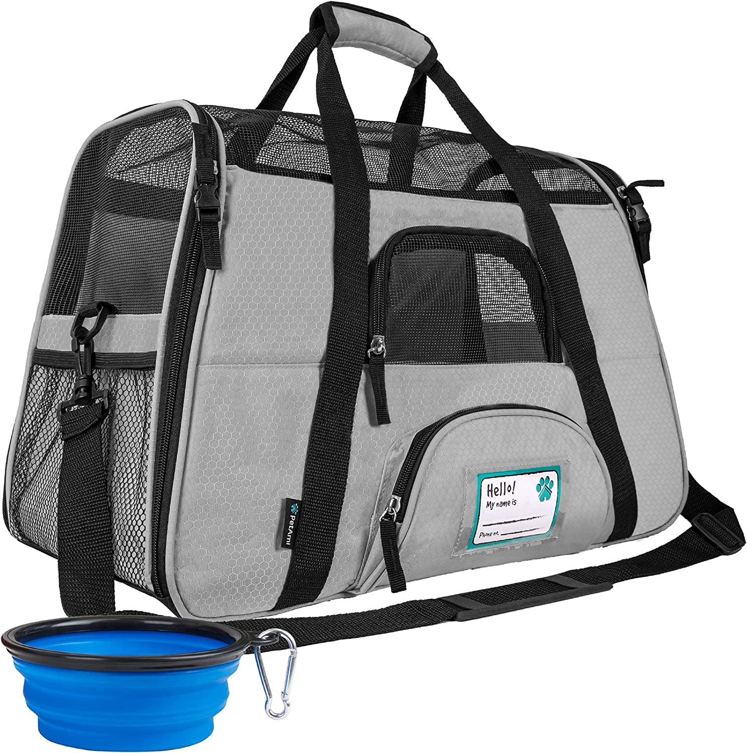 Airline Approved Pet Carrier for Cat, Soft Sided Dog Carrier for Small Dog, Cat Travel Supplies Accessories for Indoor Cat, Ventilated Pet Carrying Bag Medium Kitten Puppy