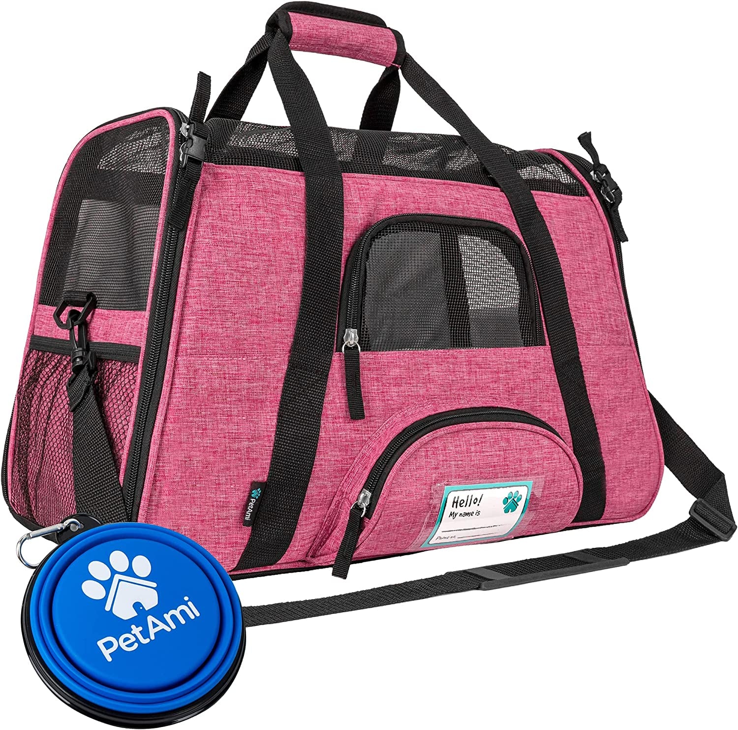 Airline Approved Pet Carrier for Cat, Soft Sided Dog Carrier for Small Dog, Cat Travel Supplies Accessories for Indoor Cat, Ventilated Pet Carrying Bag Medium Kitten Puppy