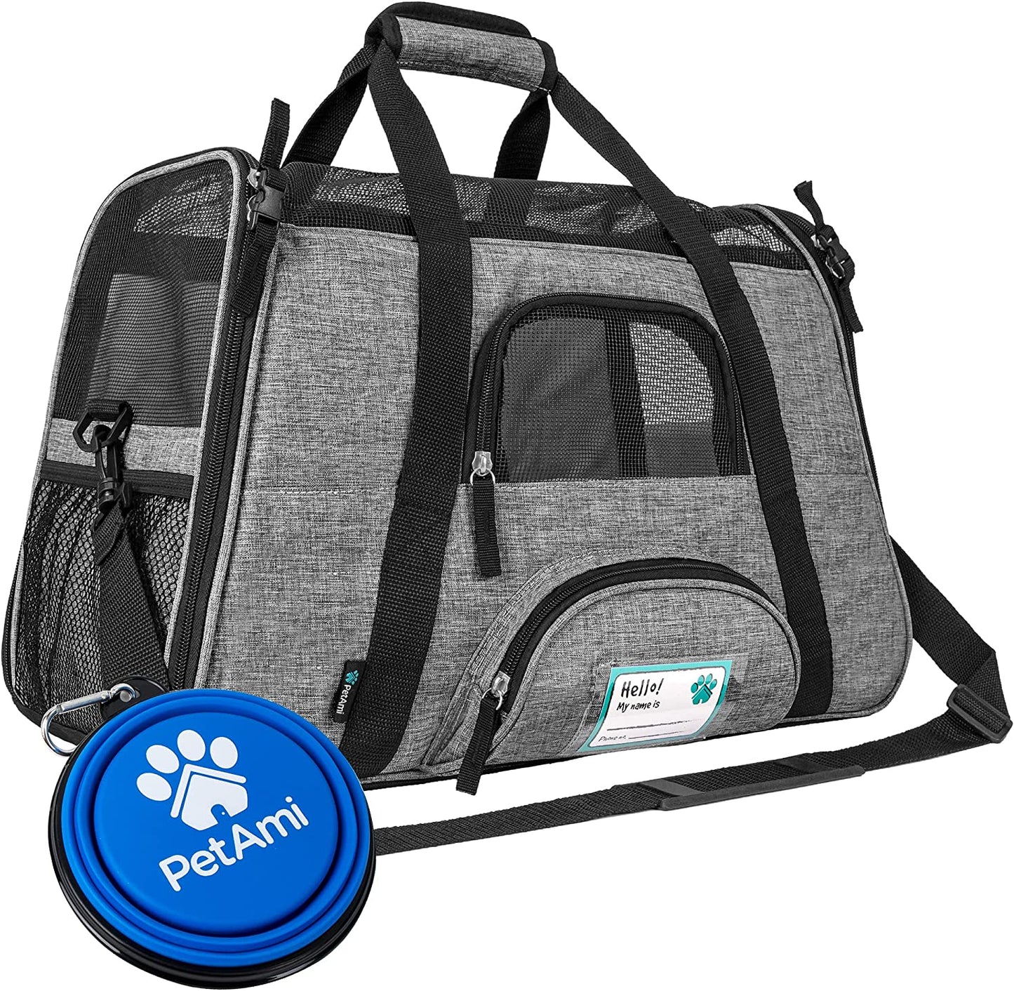 Airline Approved Pet Carrier for Cat, Soft Sided Dog Carrier for Small Dog, Cat Travel Supplies Accessories for Indoor Cat, Ventilated Pet Carrying Bag Medium Kitten Puppy