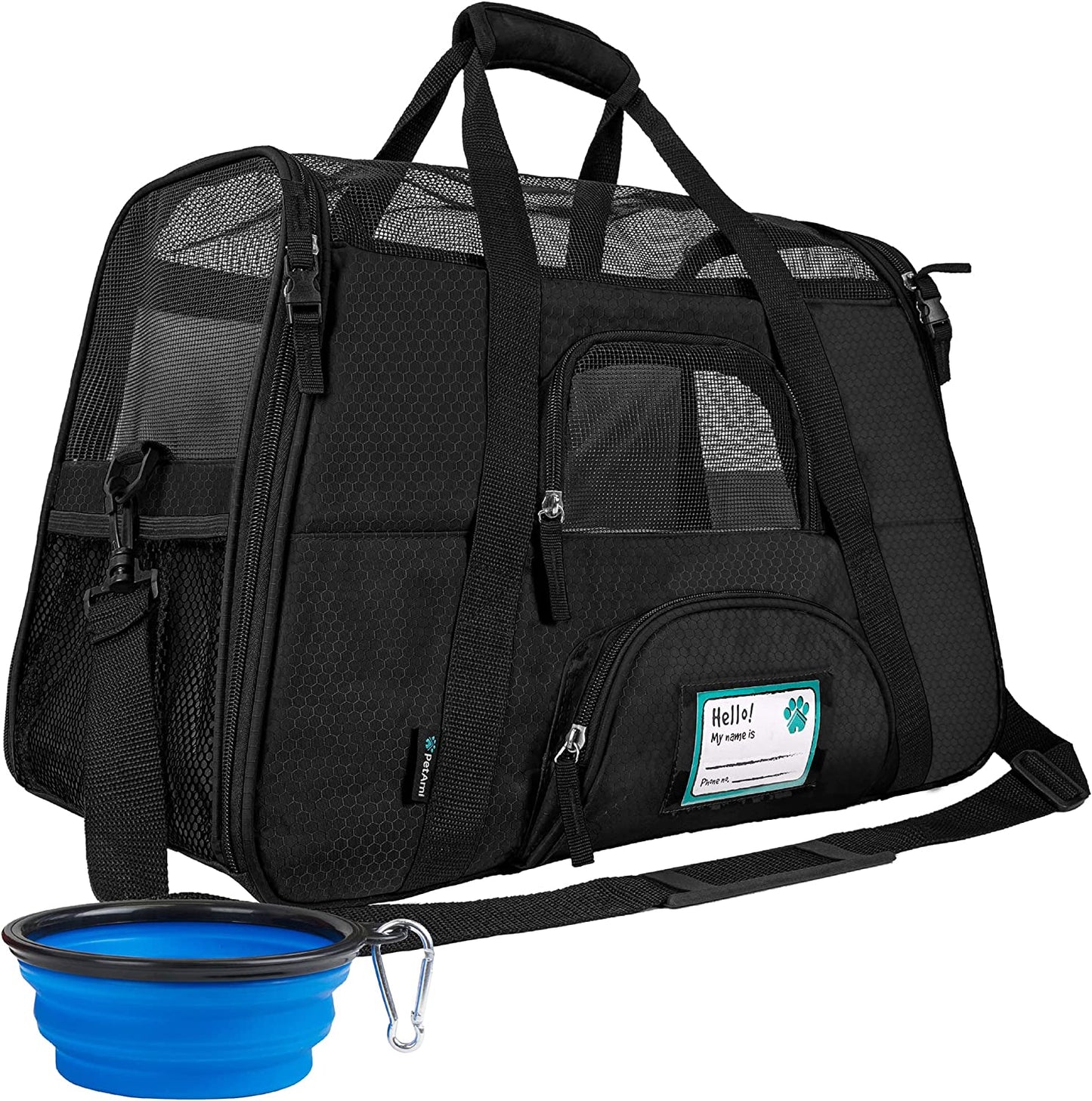 Airline Approved Pet Carrier for Cat, Soft Sided Dog Carrier for Small Dog, Cat Travel Supplies Accessories for Indoor Cat, Ventilated Pet Carrying Bag Medium Kitten Puppy