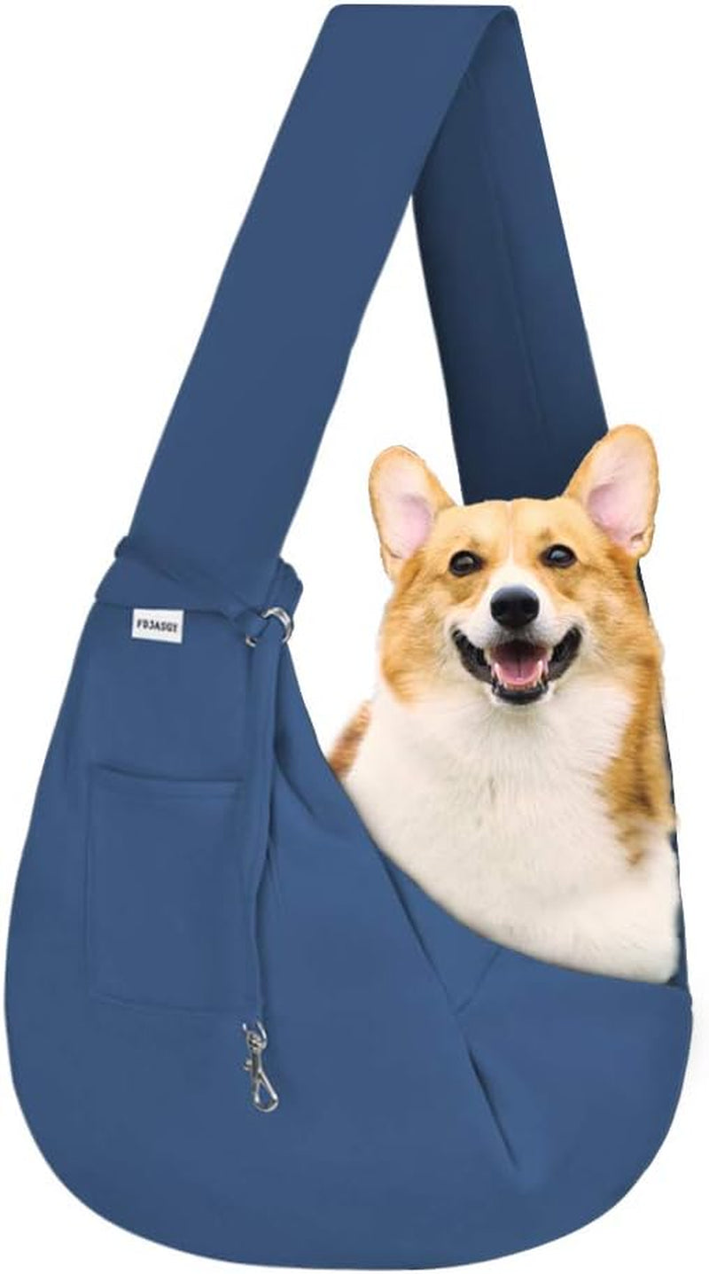 Small Pet Sling Carrier-Hands Free Reversible Pet Papoose Bag Tote Bag with a Pocket Safety Belt Dog Cat for Outdoor Travel Rose Red