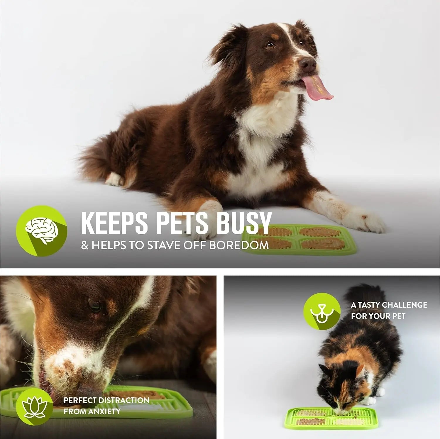 IQ Treat Lick Mat โ Slow Feeder for Dogs & Cats | Fun, Enriching Puzzle Mat for Anxiety Relief & Healthy Eating