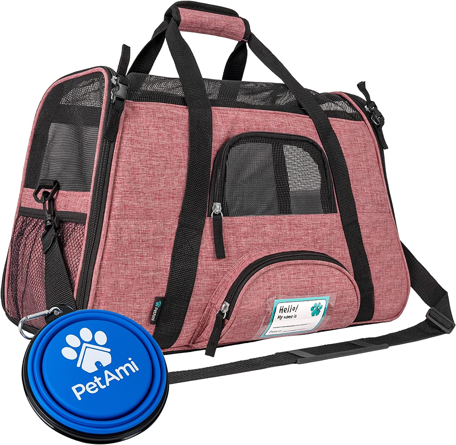 Airline Approved Pet Carrier for Cat, Soft Sided Dog Carrier for Small Dog, Cat Travel Supplies Accessories for Indoor Cat, Ventilated Pet Carrying Bag Medium Kitten Puppy