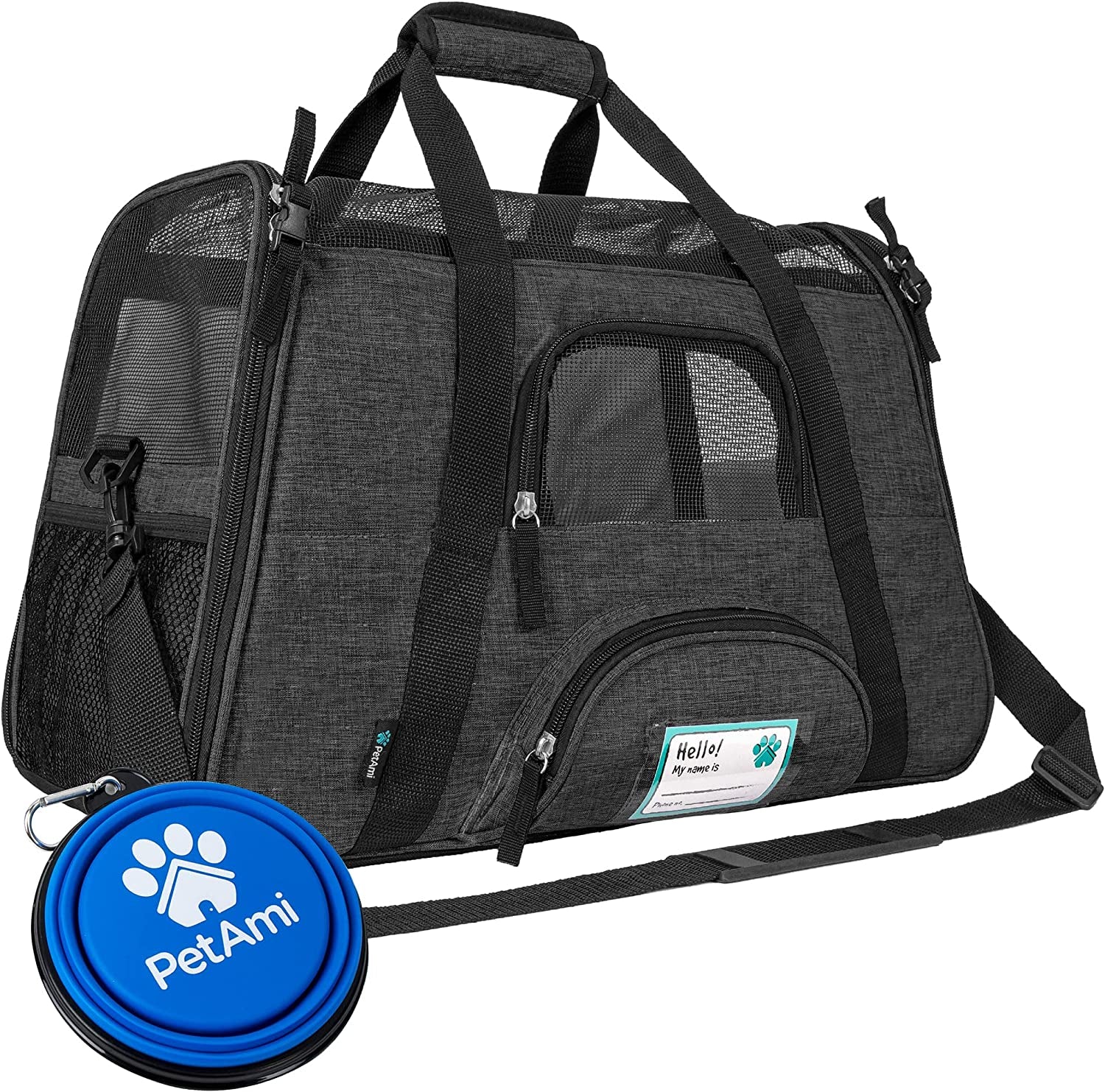 Airline Approved Pet Carrier for Cat, Soft Sided Dog Carrier for Small Dog, Cat Travel Supplies Accessories for Indoor Cat, Ventilated Pet Carrying Bag Medium Kitten Puppy