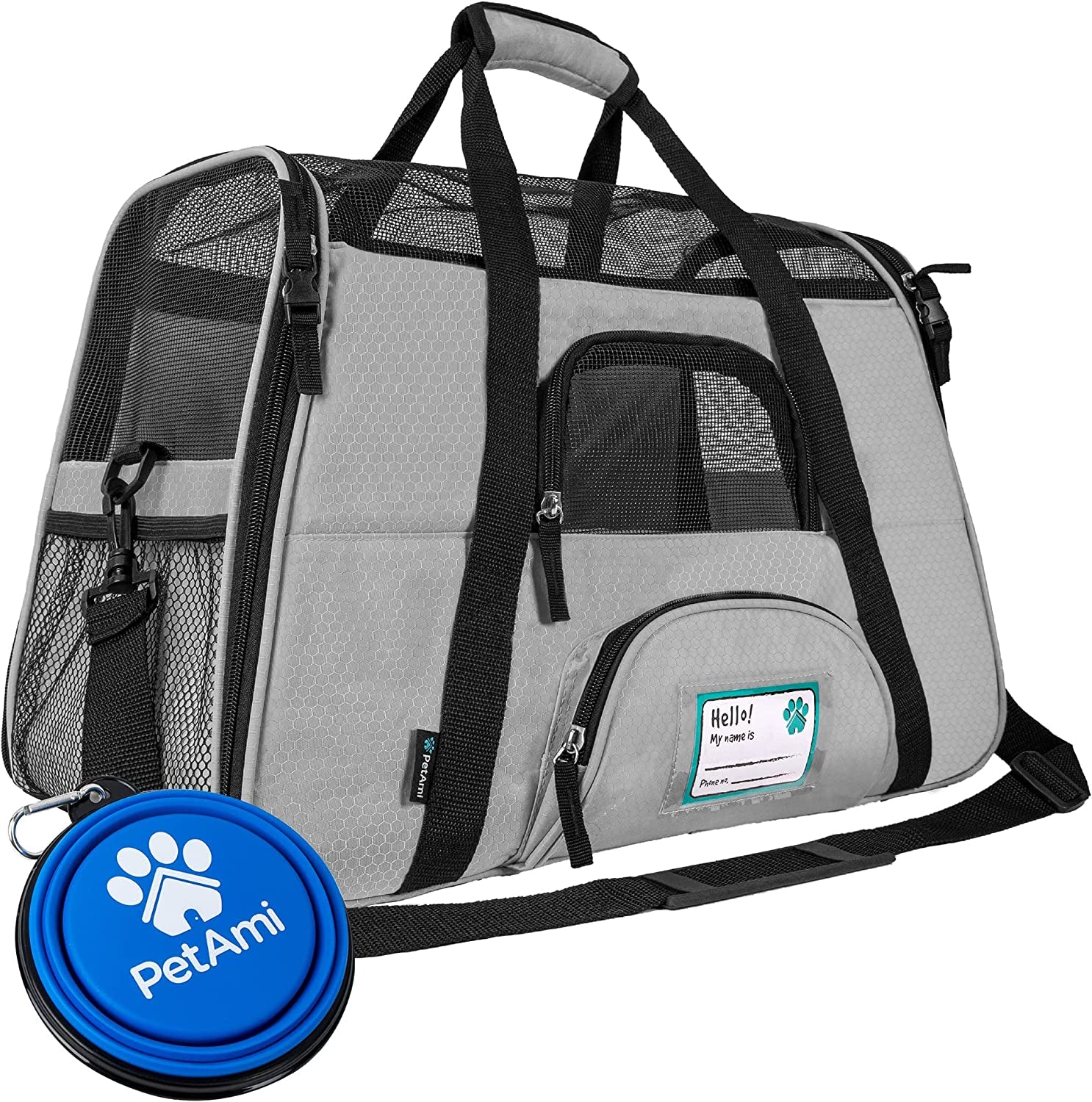 Airline Approved Pet Carrier for Cat, Soft Sided Dog Carrier for Small Dog, Cat Travel Supplies Accessories for Indoor Cat, Ventilated Pet Carrying Bag Medium Kitten Puppy