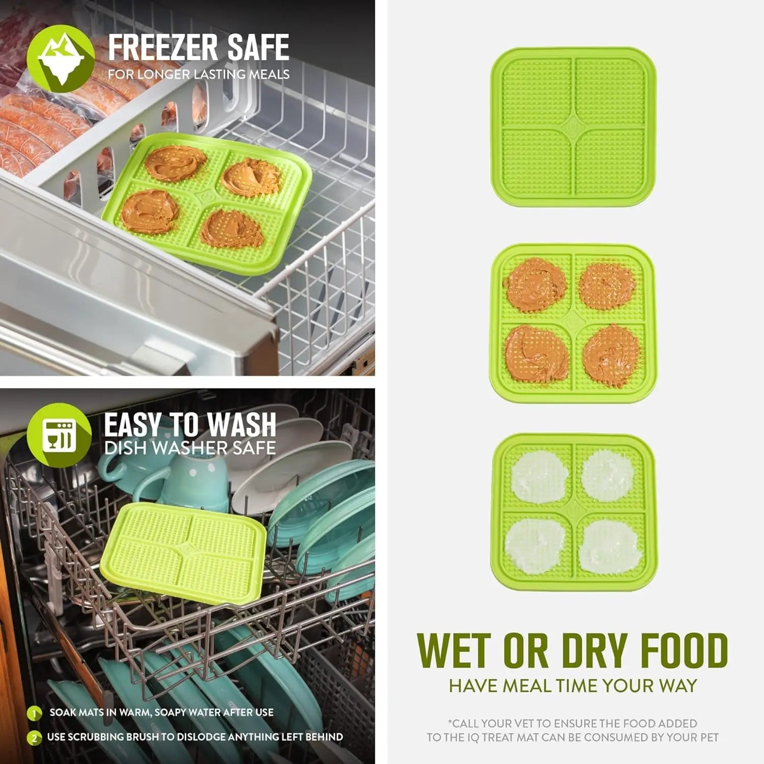 IQ Treat Lick Mat โ Slow Feeder for Dogs & Cats | Fun, Enriching Puzzle Mat for Anxiety Relief & Healthy Eating