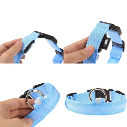 💡🐾 LED Adjustable Dog Collar | Blinking & Flashing Light | Glow Pets Safety | Waterproof 🌧️