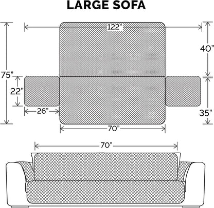 Furniture Cover for Dogs and Cats - Water-Resistant Living Room Furniture Protector for Chairs, Recliners, Loveseats, & Sofas - Multiple Colors, Sizes, & Styles