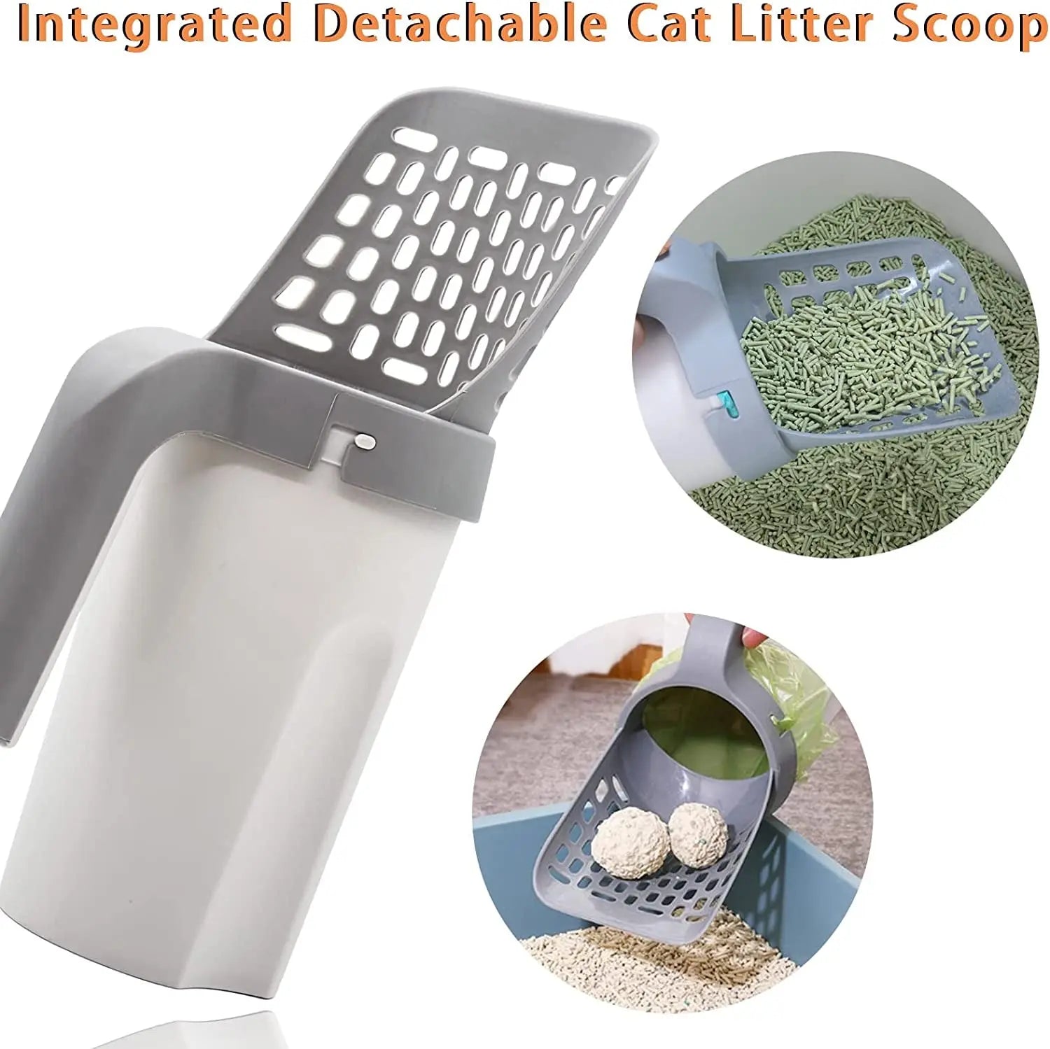 Cat Litter Shovel Scoop with Refill Bag for Pet Filter Clean Toilet Garbage Picker Cat Supplies Box Self Cleaning