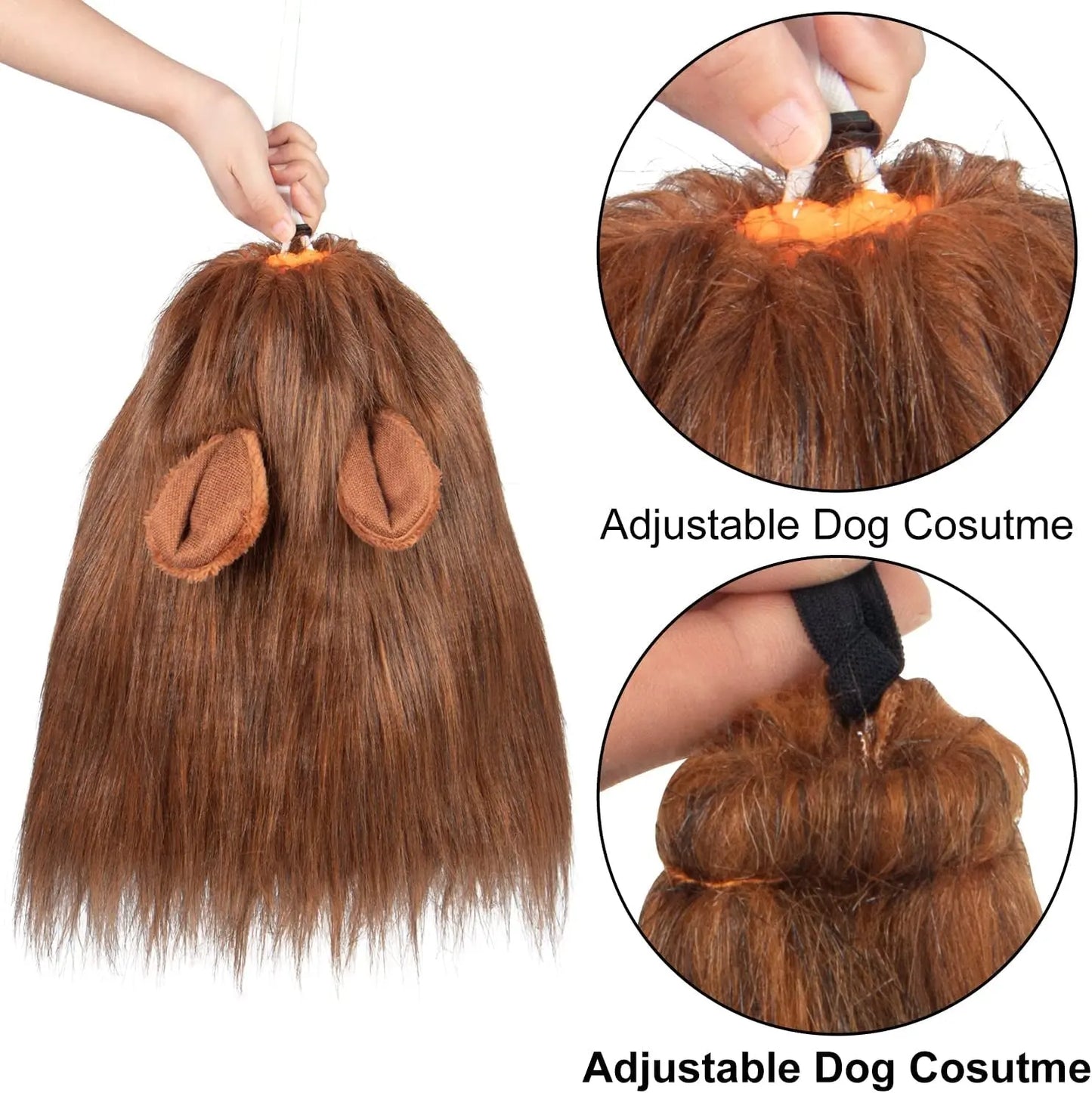 Realistic Lion Mane Costume for Dogs - Perfect for Medium & Large Breeds, Ideal for Halloween and Pet Parties