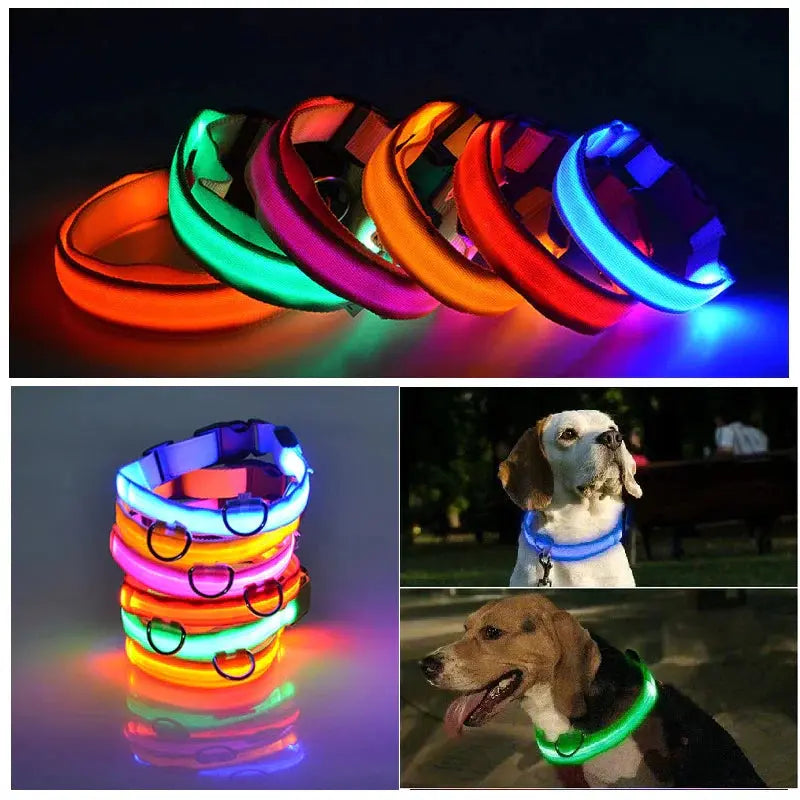 💡🐾 LED Adjustable Dog Collar | Blinking & Flashing Light | Glow Pets Safety | Waterproof 🌧️