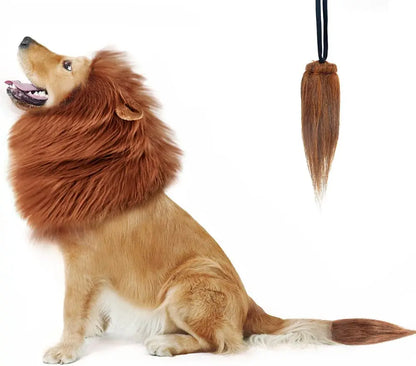 Realistic Lion Mane Costume for Dogs - Perfect for Medium & Large Breeds, Ideal for Halloween and Pet Parties