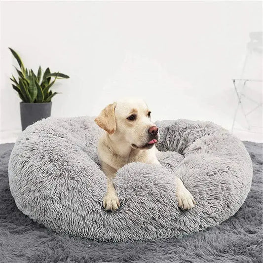 Fluffy Donut-Shaped Pet Bed - Ultra-Soft and Cozy Nest for Dogs and Cats