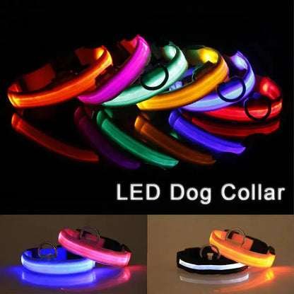 💡🐾 LED Adjustable Dog Collar | Blinking & Flashing Light | Glow Pets Safety | Waterproof 🌧️