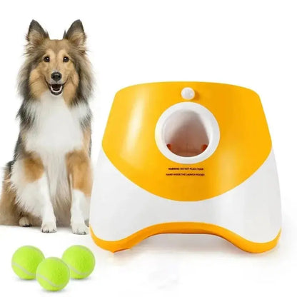 Dog Tennis Launcher Automatic Pet Dogs Chase Toy Mini Tennis Throwing Pinball Machine Fun Interactive Throw Rechargable Catapult