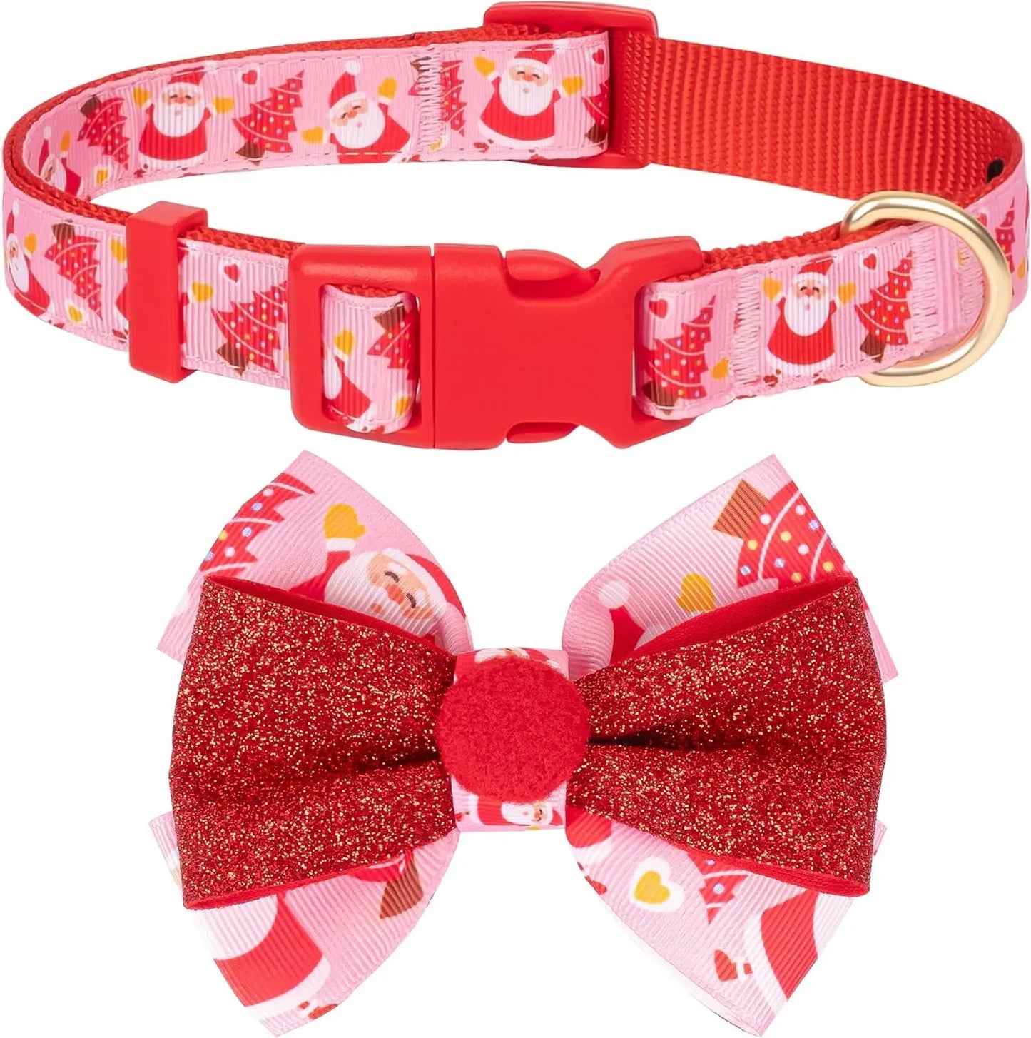 Festive Adjustable Christmas Dog Collar with Antler Bow Tie & Snowman Design - Perfect for Your Best Friend!