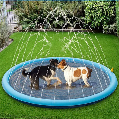 🌞🐾 Summer Pet Swimming Pool | Inflatable Water Sprinkler Pad | Cooling Mat for Dogs | 170x170cm 💦🐶