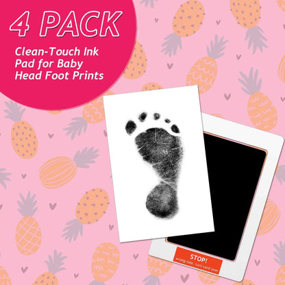 Clean Touch Paw Print Kit – 4 Inkless Ink Pads & 10 Imprint Cards for Dogs & Cats – Non-Toxic Keepsake in Black, Red, Green & Blue