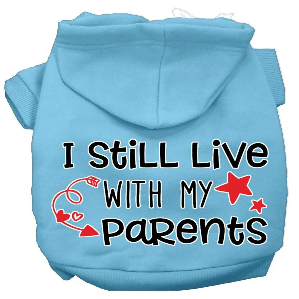 62-452 BPKMD Still Live with My Parents Screen Print Dog Hoodie, Bright Pink - Medium