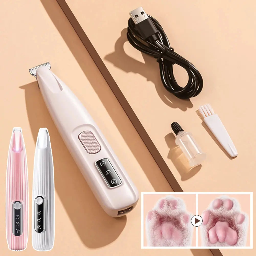 Portable Electric Dog Grooming Clippers - Waterproof, Precise Paw Trimmer with LED Display