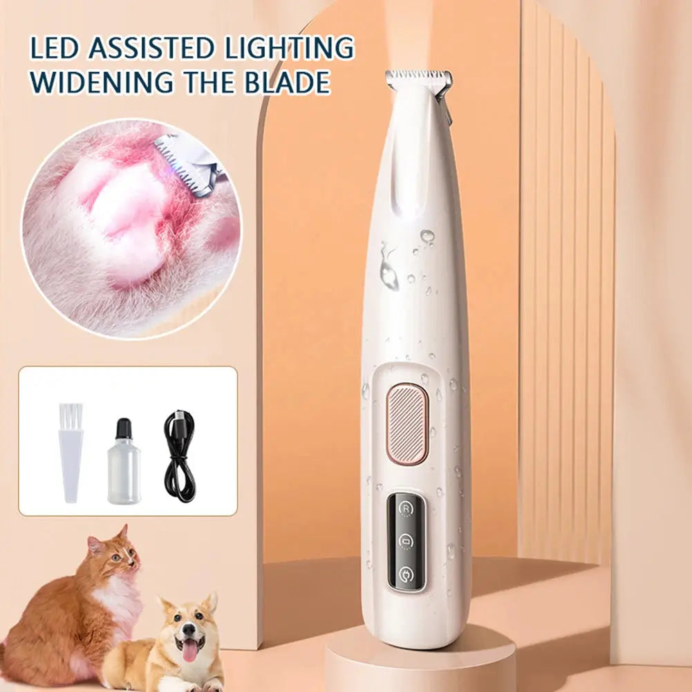 Portable Electric Dog Grooming Clippers - Waterproof, Precise Paw Trimmer with LED Display