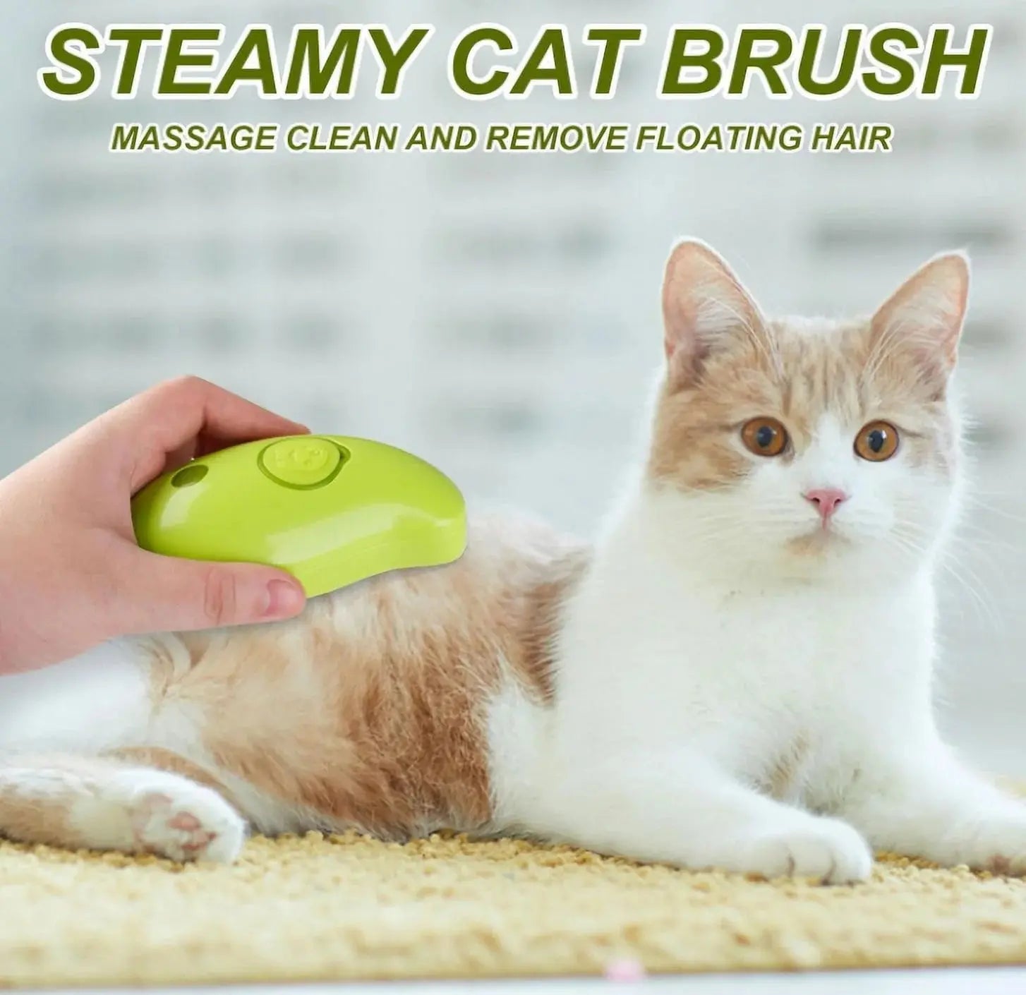 3 in 1 Self Cleaning Cat Steamer Brush - Removes Tangled Hair, Cat Steamer Brush for Massage