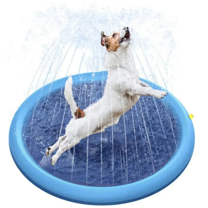 🌞🐾 Summer Pet Swimming Pool | Inflatable Water Sprinkler Pad | Cooling Mat for Dogs | 170x170cm 💦🐶