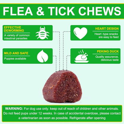 Chewable Flea & Tick Prevention for Dogs - Natural Supplement, Oral Flea Pills for All Breeds & Ages