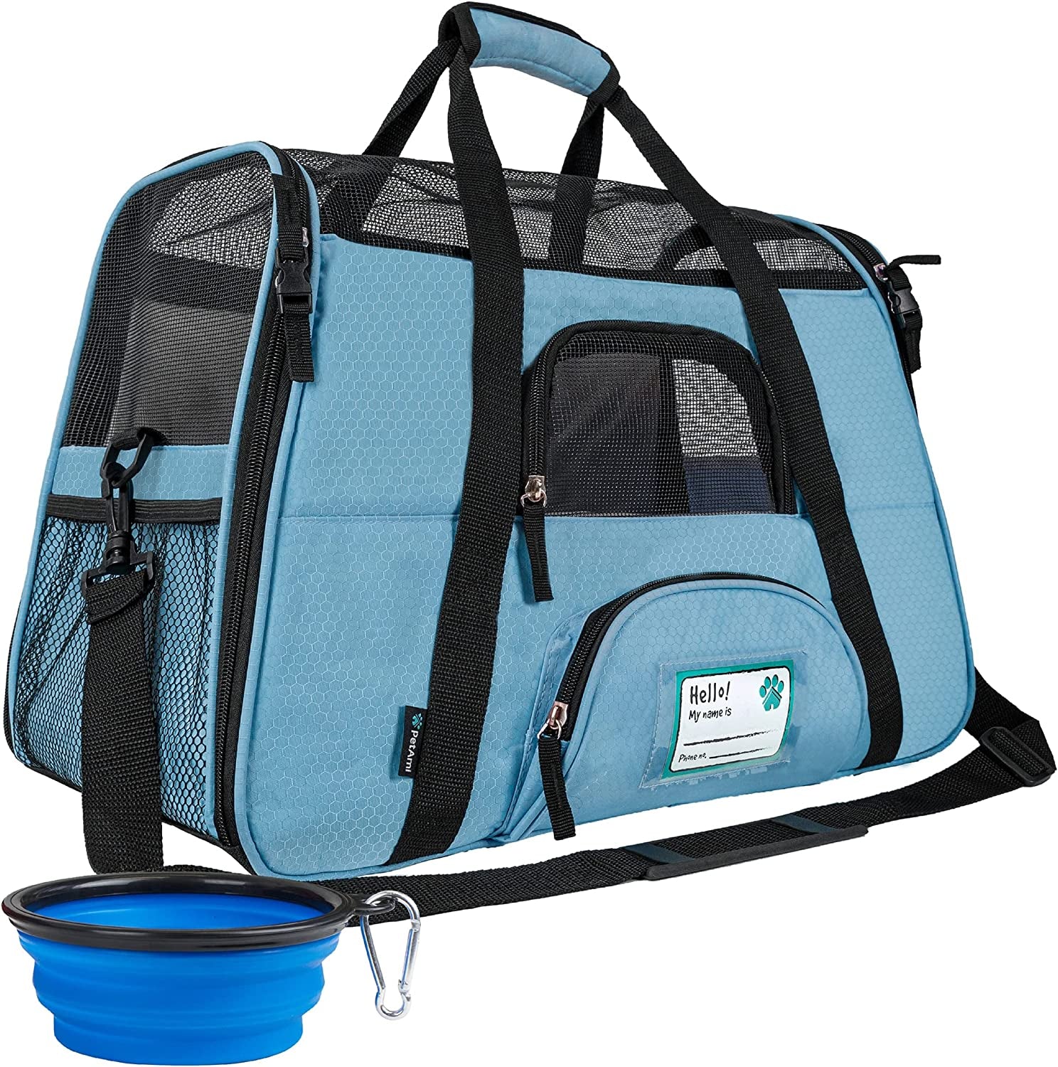 Airline Approved Pet Carrier for Cat, Soft Sided Dog Carrier for Small Dog, Cat Travel Supplies Accessories for Indoor Cat, Ventilated Pet Carrying Bag Medium Kitten Puppy